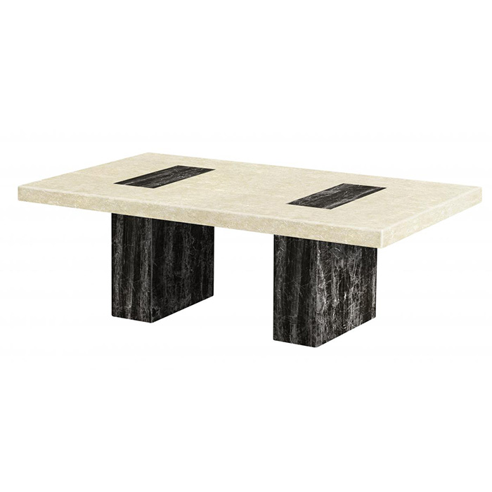 Petra Marble Coffee Table Natural Stone with Lacquer Finish
